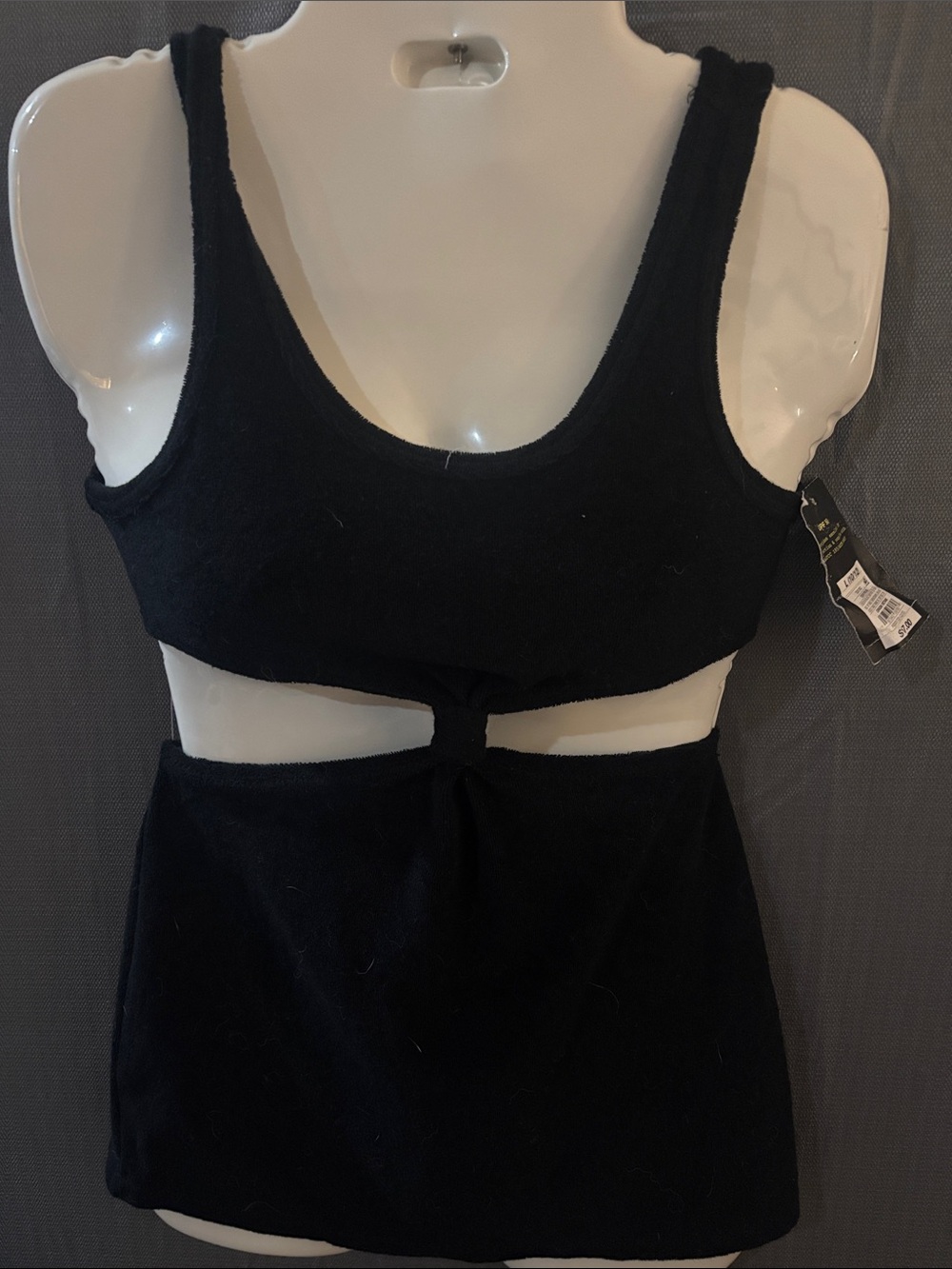 NWT!!Girls Black Cutout SPF 50+ Tank Bralette Top with connected skirt